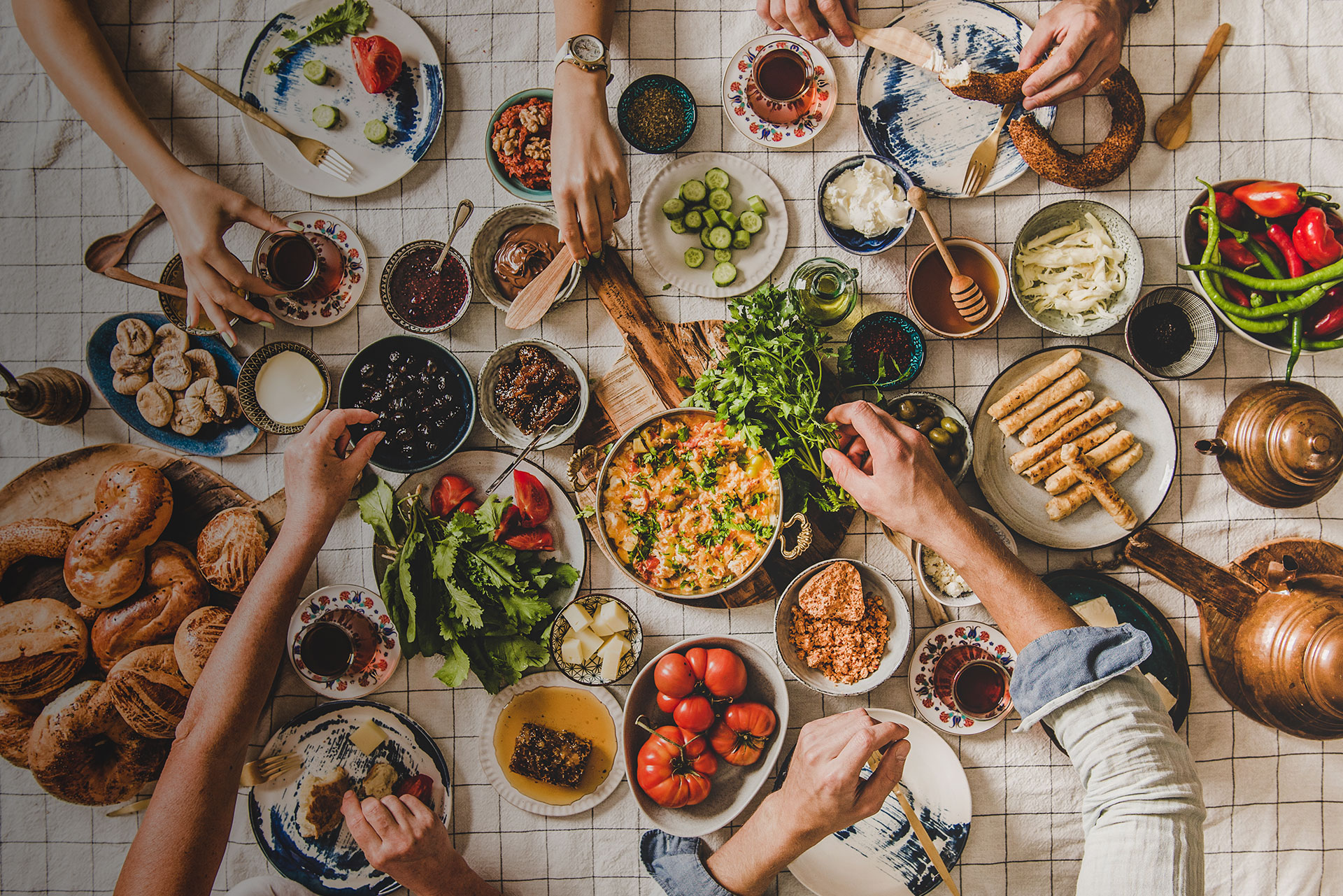 Scandinavia - Typical Coastal family dinner spread